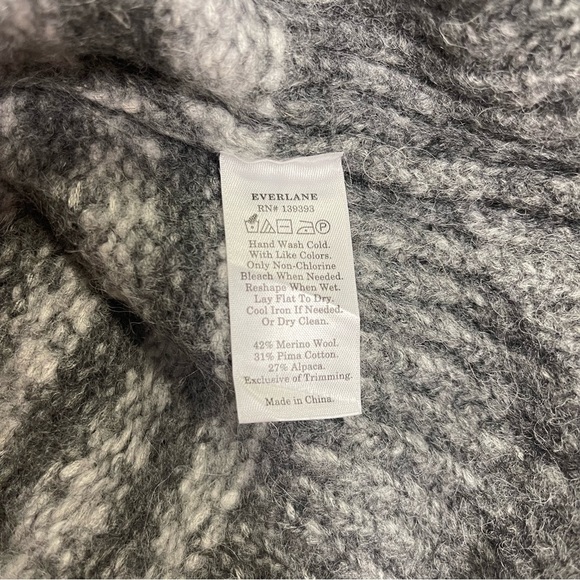 Everlane Sweater Women's Size Extra‎ Small Two-tone Grey Wool Alpaca Turtleneck - Picture 8 of 8